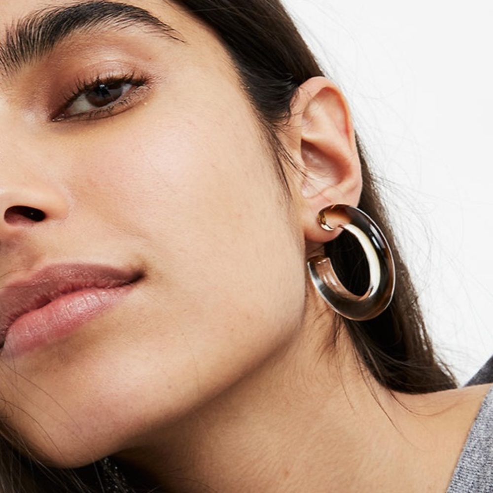 NWT Madewell Ombre resin hoop earrings